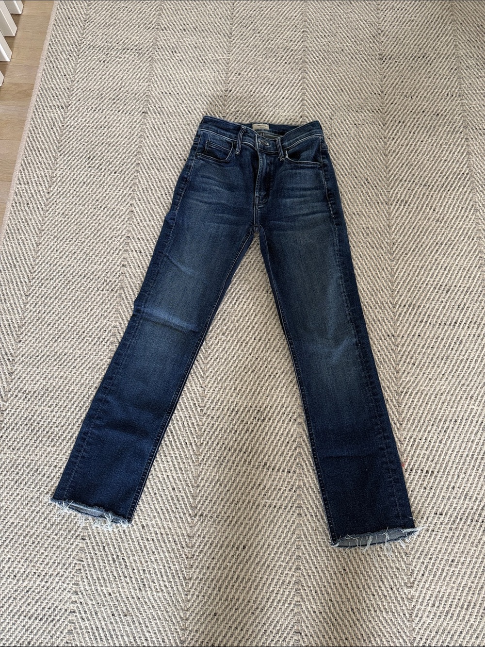 MOTHER Mid-Rise Dazzler Ankle Fray Jeans — Dark Blue size 23 - Picture 2 of 7